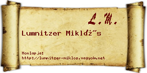 Lumnitzer Miklós névjegykártya
